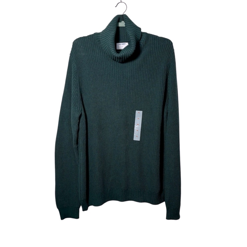 NEW Old Navy Turtleneck Sweater Unisex Long Sleeved Green Cotton Winter Baggy
